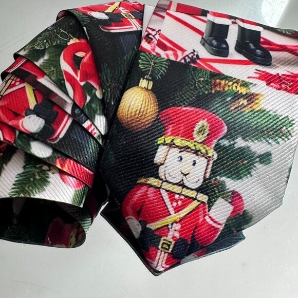 Christmas Tie Nutcracker Designer Menswear Tie Necktie Tree Ornaments Mens Gift - Picture 8 of 10